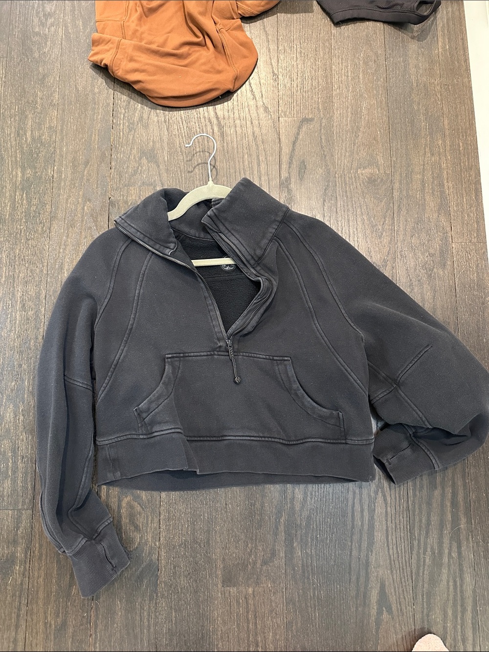 lululemon athletica Black Cropped Quarter-Zip Pullover